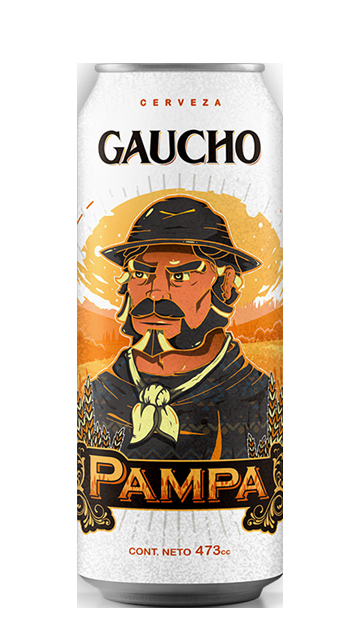 Lata de Cerveza GAUCHO Pampa, Golden Ale argentina de 473 cc